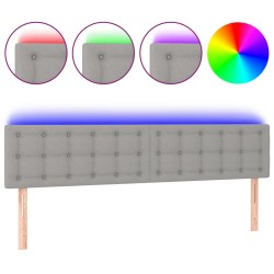 vidaXL LED Kopfteil Hellgrau 180x5x78/88 cm Stoff