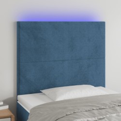 vidaXL LED Kopfteil Dunkelblau 100x5x118/128 cm Samt