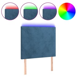 vidaXL LED Kopfteil Dunkelblau 100x5x118/128 cm Samt