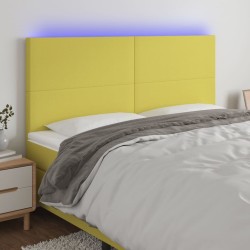 vidaXL LED Kopfteil Grün 200x5x118/128 cm Stoff