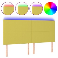 vidaXL LED Kopfteil Grün 200x5x118/128 cm Stoff