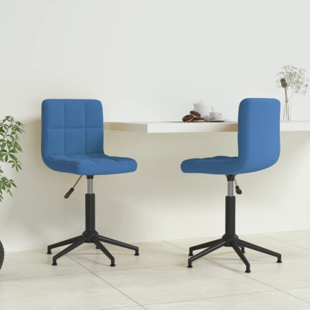 Esszimmerstühle 2 Stk. Drehbar Blau Samt
