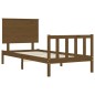 Massivholzbett mit Kopfteil Honigbraun 90x200 cm Massivholzbett mit Kopfteil Honigbraun 90x200 cm