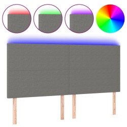 vidaXL LED Kopfteil Dunkelgrau 180x5x118/128 cm Stoff
