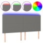 vidaXL LED Kopfteil Dunkelgrau 180x5x118/128 cm Stoff vidaXL LED Kopfteil Dunkelgrau 180x5x118/128 cm Stoff