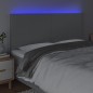 vidaXL LED Kopfteil Hellgrau 180x5x118/128 cm Stoff