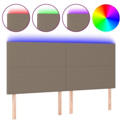 vidaXL LED Kopfteil Taupe 180x5x118/128 cm Stoff