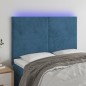vidaXL LED Kopfteil Dunkelblau 144x5x118/128 cm Samt