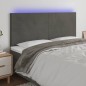 vidaXL LED Kopfteil Dunkelgrau 180x5x118/128 cm Samt vidaXL LED Kopfteil Dunkelgrau 180x5x118/128 cm Samt