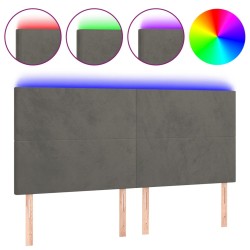 vidaXL LED Kopfteil Dunkelgrau 180x5x118/128 cm Samt