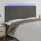 vidaXL LED Kopfteil Dunkelgrau 200x5x118/128 cm Samt vidaXL LED Kopfteil Dunkelgrau 200x5x118/128 cm Samt