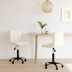 Esszimmerstühle 2 Stk. Drehbar Creme Samt