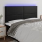 vidaXL LED Kopfteil Schwarz 180x5x118/128 cm Kunstleder vidaXL LED Kopfteil Schwarz 180x5x118/128 cm Kunstleder