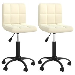 Esszimmerstühle 2 Stk. Drehbar Creme Samt
