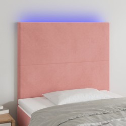 vidaXL LED Kopfteil Rosa 100x5x118/128 cm Samt 