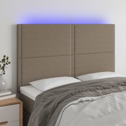 vidaXL LED Kopfteil Taupe 144x5x118/128 cm Stoff