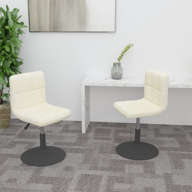 Esszimmerstühle 2 Stk. Drehbar Creme Samt Esszimmerstühle 2 Stk. Drehbar Creme Samt