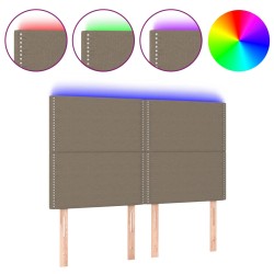vidaXL LED Kopfteil Taupe 144x5x118/128 cm Stoff
