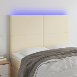 vidaXL LED Kopfteil Creme 144x5x118/128 cm Kunstleder