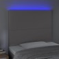 vidaXL LED Kopfteil Grau 90x5x118/128 cm Kunstleder