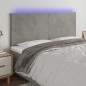 vidaXL LED Kopfteil Hellgrau 200x5x118/128 cm Samt vidaXL LED Kopfteil Hellgrau 200x5x118/128 cm Samt