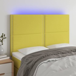 vidaXL LED Kopfteil Grün 144x5x118/128 cm Stoff