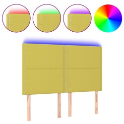 vidaXL LED Kopfteil Grün 144x5x118/128 cm Stoff