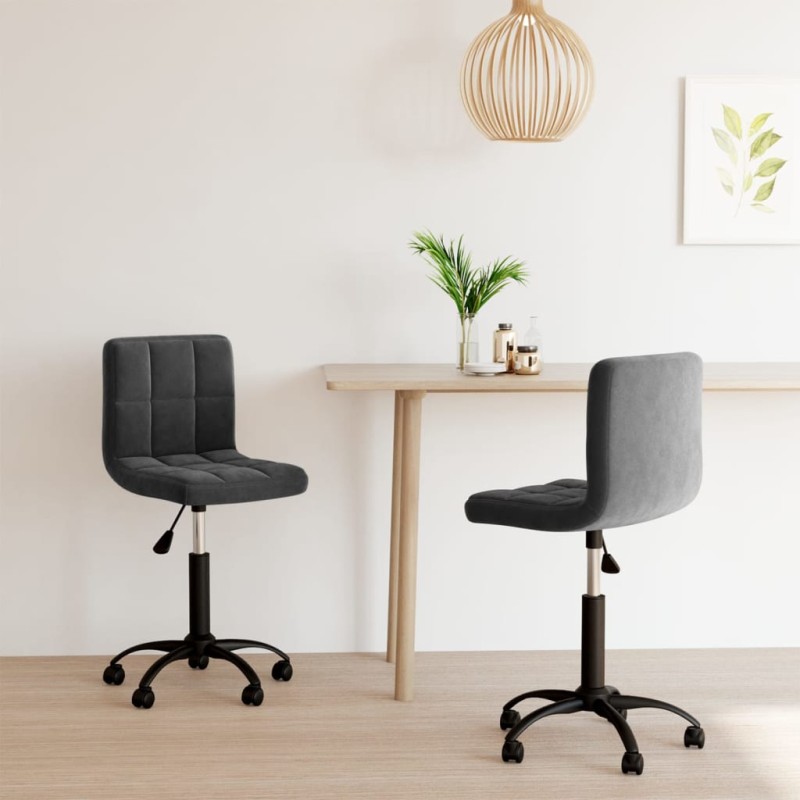 Esszimmerstühle 2 Stk. Drehbar Schwarz Samt Esszimmerstühle 2 Stk. Drehbar Schwarz Samt