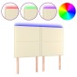 vidaXL LED Kopfteil Creme 144x5x118/128 cm Kunstleder