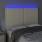 vidaXL LED Kopfteil Creme 144x5x118/128 cm Kunstleder