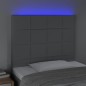 vidaXL LED Kopfteil Hellgrau 90x5x118/128 cm Stoff