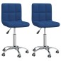 Esszimmerstühle 2 Stk. Drehbar Blau Stoff Esszimmerstühle 2 Stk. Drehbar Blau Stoff