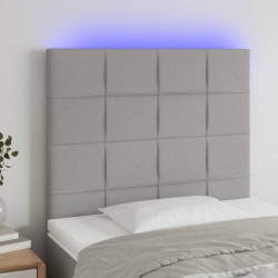 vidaXL LED Kopfteil Hellgrau 100x5x118/128 cm Stoff