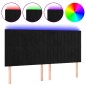 vidaXL LED Kopfteil Schwarz 160x5x118/128 cm Samt vidaXL LED Kopfteil Schwarz 160x5x118/128 cm Samt