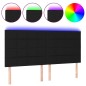 vidaXL LED Kopfteil Schwarz 200x5x118/128 cm Stoff