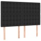 vidaXL LED Kopfteil Schwarz 144x5x118/128 cm Kunstleder