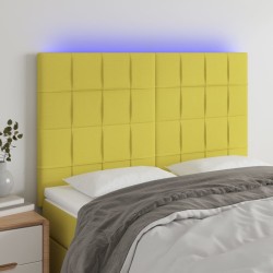 vidaXL LED Kopfteil Grün 144x5x118/128 cm Stoff