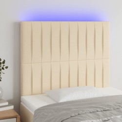 vidaXL LED Kopfteil Creme 90x5x118/128 cm Stoff