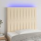 vidaXL LED Kopfteil Creme 90x5x118/128 cm Stoff