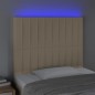 vidaXL LED Kopfteil Creme 90x5x118/128 cm Stoff