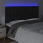 vidaXL LED Kopfteil Schwarz 200x5x118/128 cm Kunstleder