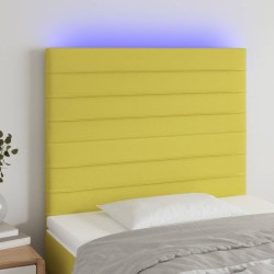 vidaXL LED Kopfteil Grün 100x5x118/128 cm Stoff