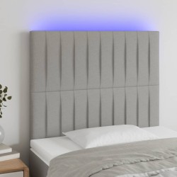 vidaXL LED Kopfteil Hellgrau 90x5x118/128 cm Stoff
