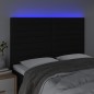 vidaXL LED Kopfteil Schwarz 144x5x118/128 cm Stoff