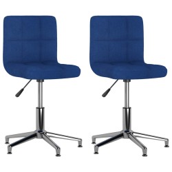Esszimmerstühle 2 Stk. Drehbar Blau Stoff