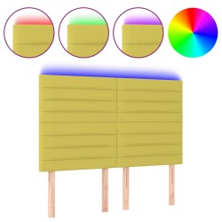 vidaXL LED Kopfteil Grün 144x5x118/128 cm Stoff