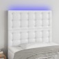 vidaXL LED Kopfteil Weiß 100x5x118/128 cm Kunstleder vidaXL LED Kopfteil Weiß 100x5x118/128 cm Kunstleder