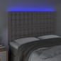 vidaXL LED Kopfteil Grau 144x5x118/128 cm Kunstleder