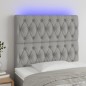 vidaXL LED Kopfteil Hellgrau 90x7x118/128 cm Stoff vidaXL LED Kopfteil Hellgrau 90x7x118/128 cm Stoff