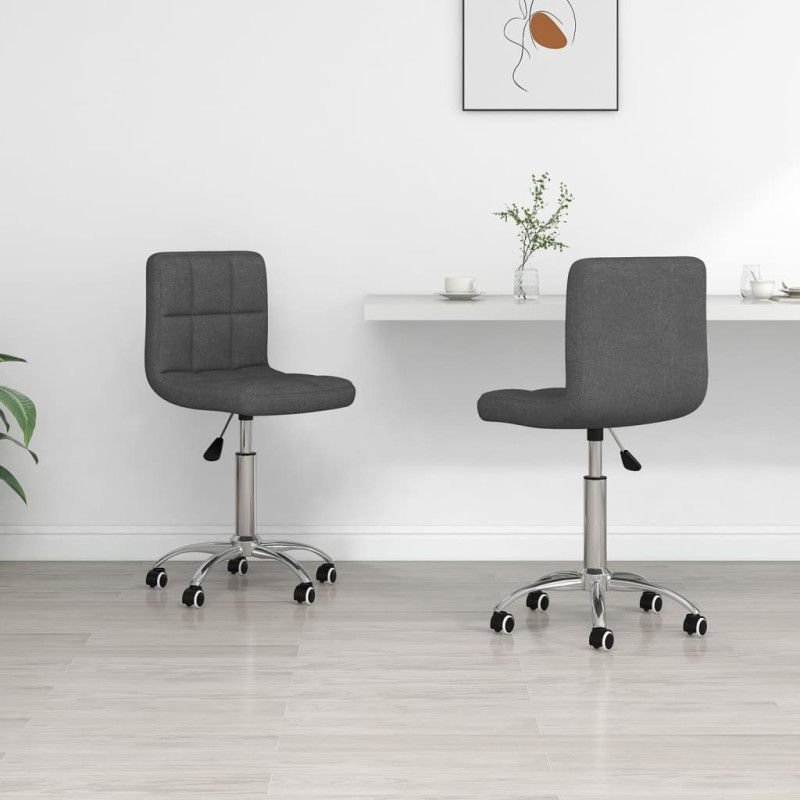 vidaXL Esszimmerstühle 2 Stk. Drehbar Dunkelgrau Stoff vidaXL Esszimmerstühle 2 Stk. Drehbar Dunkelgrau Stoff
